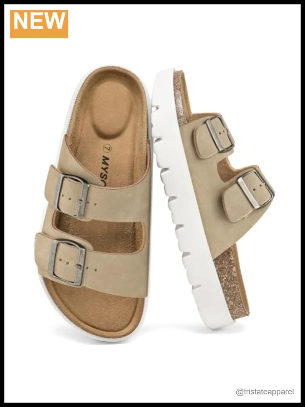 Comfortable Arch Support Cork Footbed Platform Wedge Sandals with Adjustable
